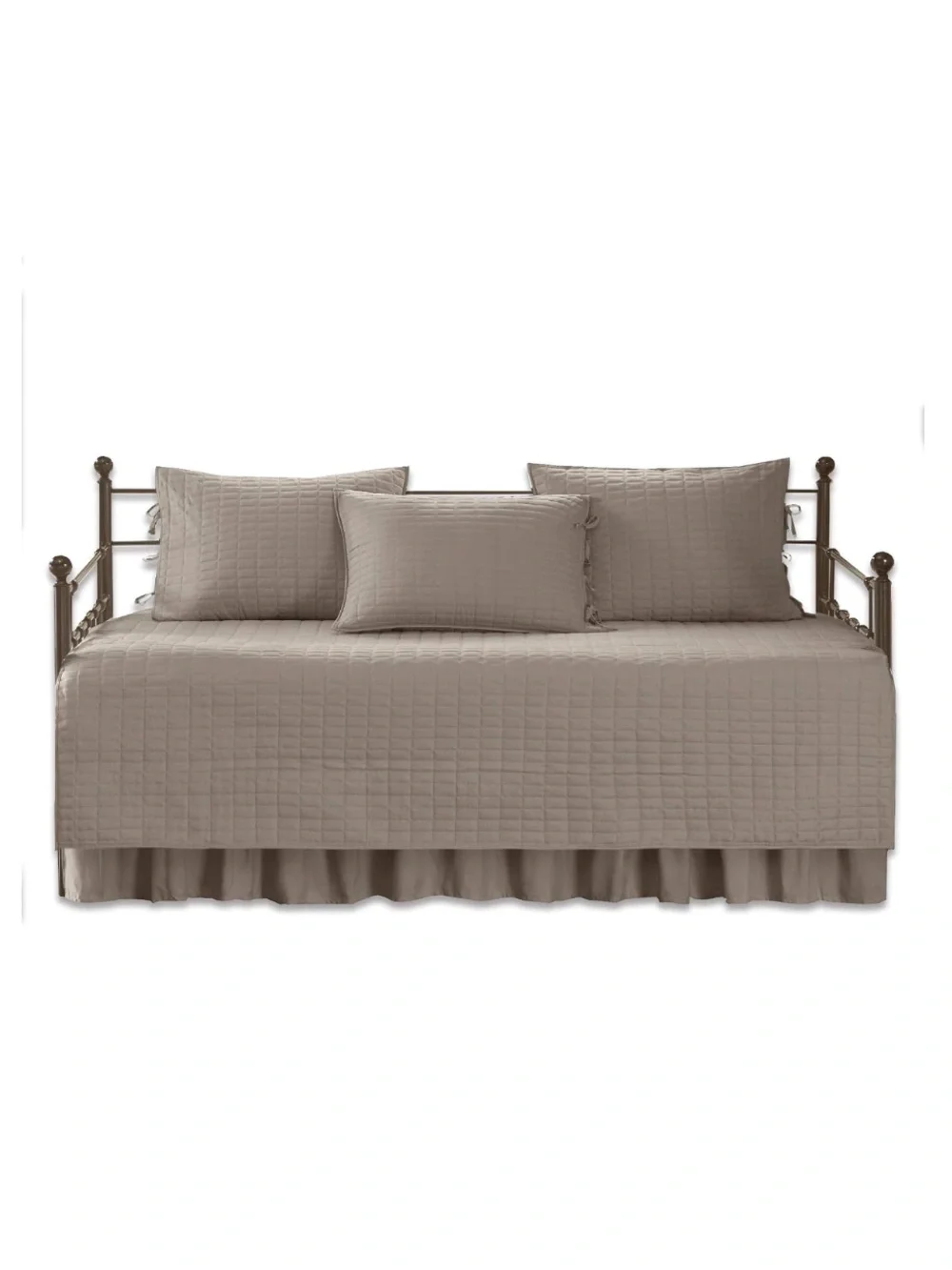 Taupe Quilted Daybed Coverlet Set - Soft Neutral Bedding